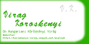 virag koroskenyi business card